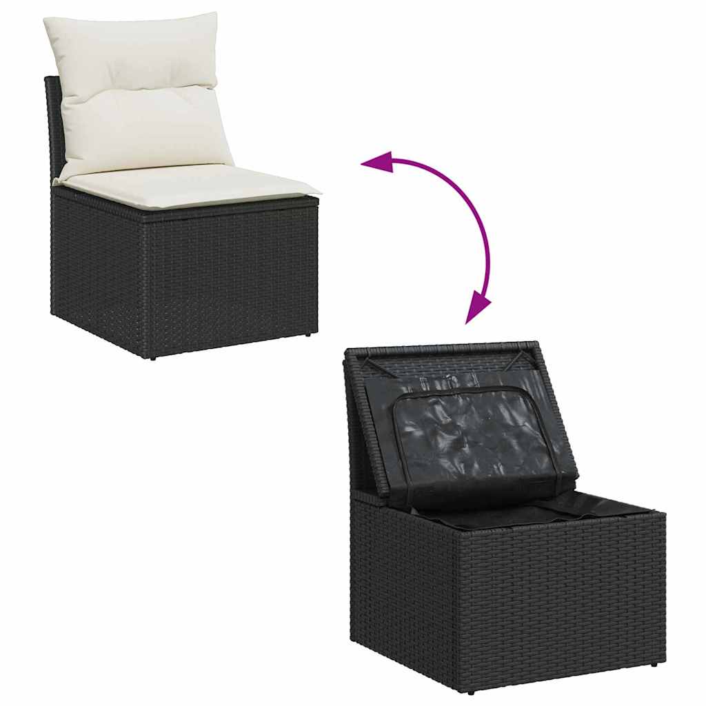vidaXL Σετ Καναπέ Κήπου 6 pcs Μαύρο και Κρέμα 55 x 55 x 37 εκ