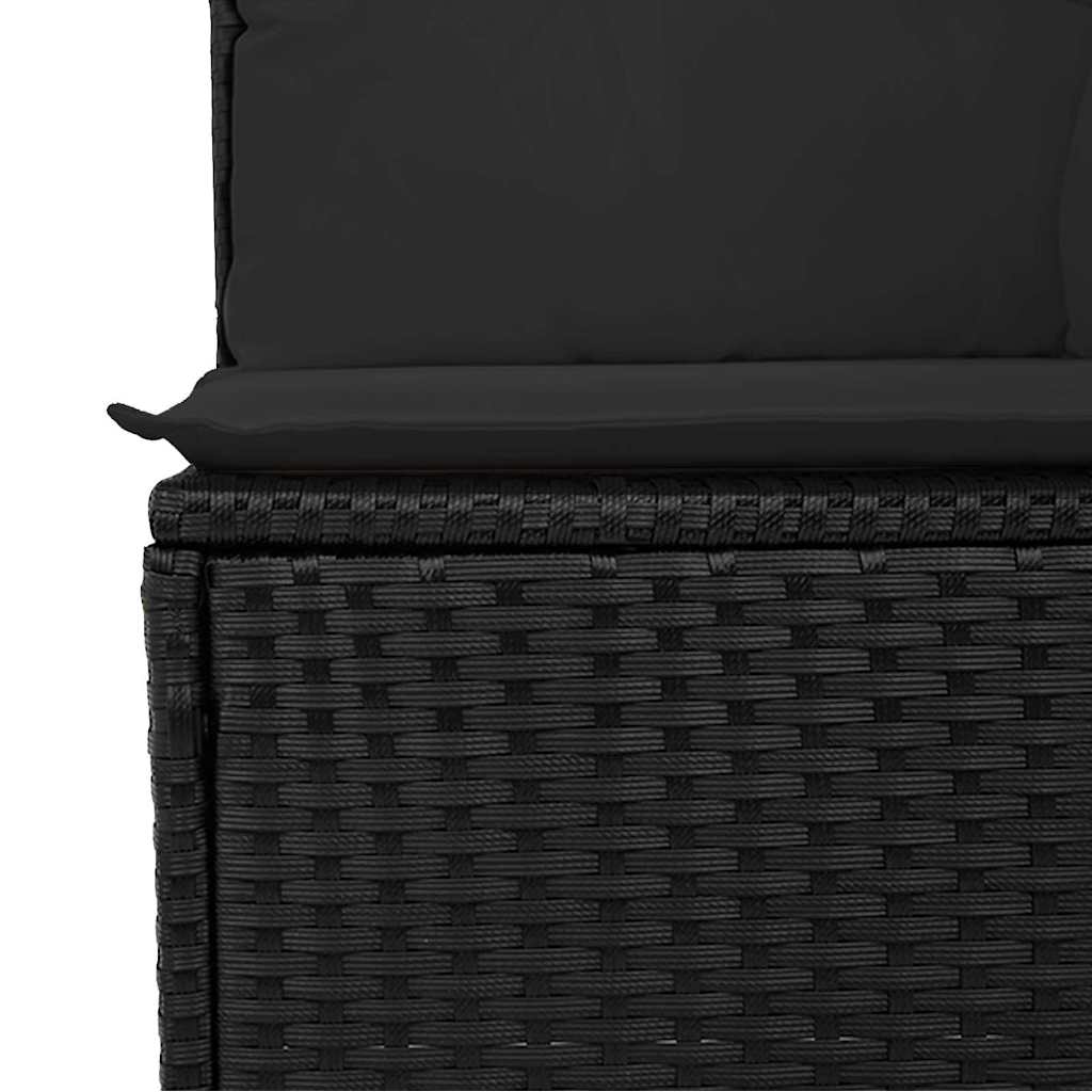 vidaXL Σετ Καναπέ Κήπου με μαξιλάρι 6 pcs Μαύρο 55 x 55 x 37 εκ