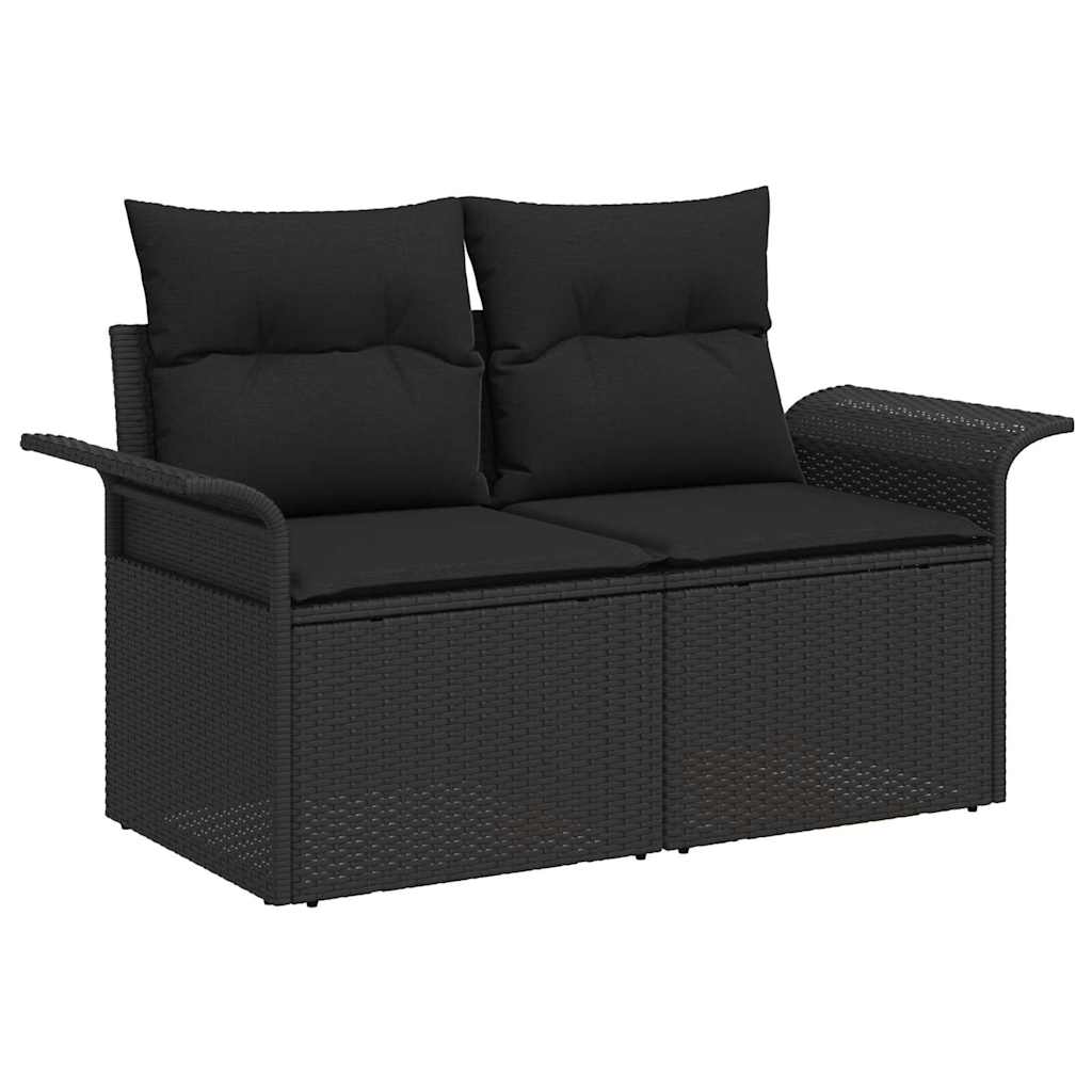 vidaXL Σετ Καναπέ Κήπου με μαξιλάρι 6 pcs Μαύρο 55 x 55 x 37 εκ