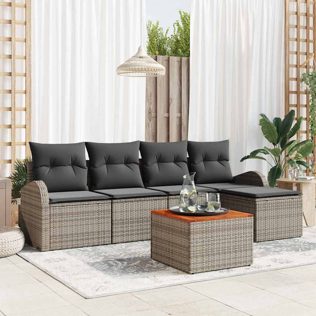 vidaXL Σετ Καναπέ Κήπου 6 pcs Γκρι