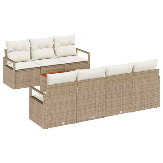 vidaXL Σετ Σαλονιού Κήπου 8 pcs Beige, λευκό Μεγάλο