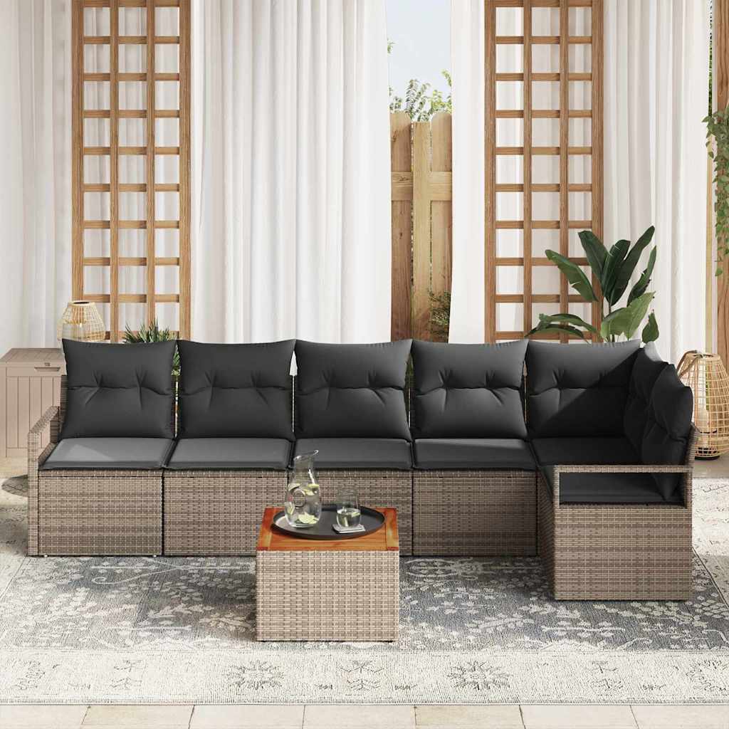 vidaXL Σετ Καναπέ Κήπου 7 pcs Γκρι