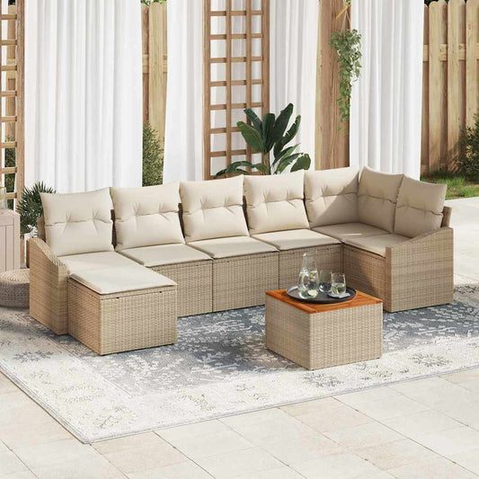 vidaXL Σετ Σαλονιού Κήπου 8 pcs Beige, λευκό 55 x 55 x 37 εκ