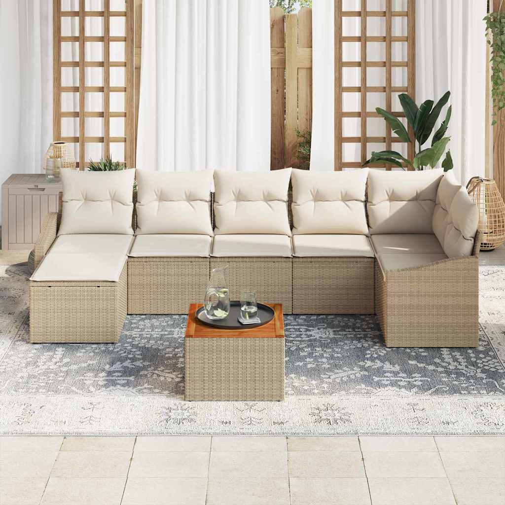 vidaXL Σετ Σαλονιού Κήπου 8 pcs Beige, λευκό 55 x 55 x 37 εκ