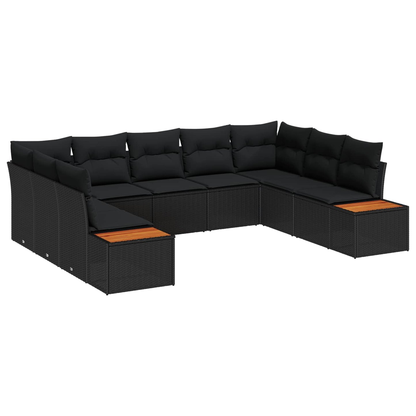 vidaXL Σετ Καναπέ Κήπου με μαξιλάρι 5 pcs Μαύρο Πολυρατάν