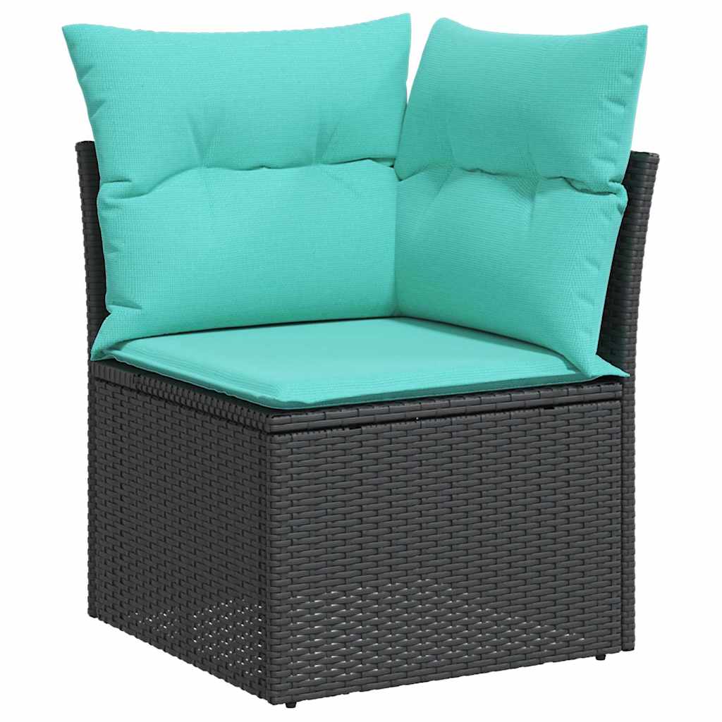 vidaXL Σετ Καναπέ Κήπου 8 τμχ. Μαύρο [Συνθετικό]: Πολυ Ρατάν