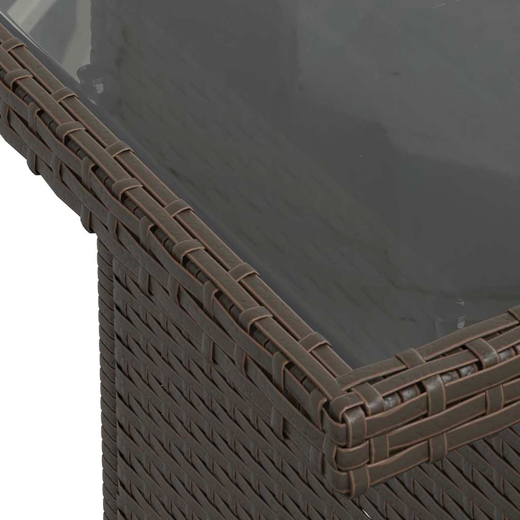 vidaXL Σετ Σαλονιού Κήπου 5 Τεμαχίων με Μαξιλάρια Καφέ Πολυ Ρατάν