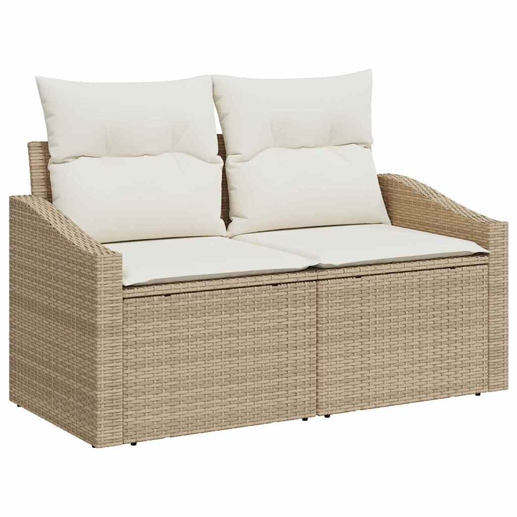 vidaXL Σετ Καναπέ Κήπου με αποθήκευση 6 pcs Μπεζ Πολυ ράταν