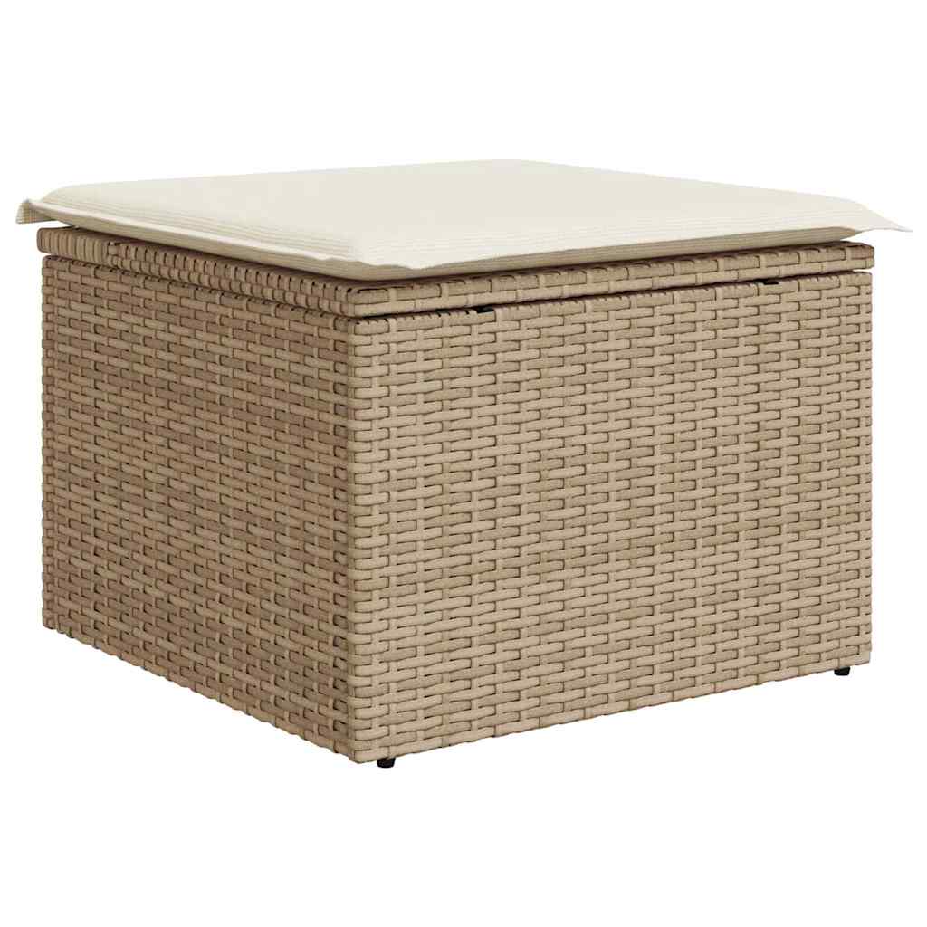 vidaXL Σετ Καναπέ Κήπου με αποθήκευση 6 pcs Μπεζ Πολυ ράταν
