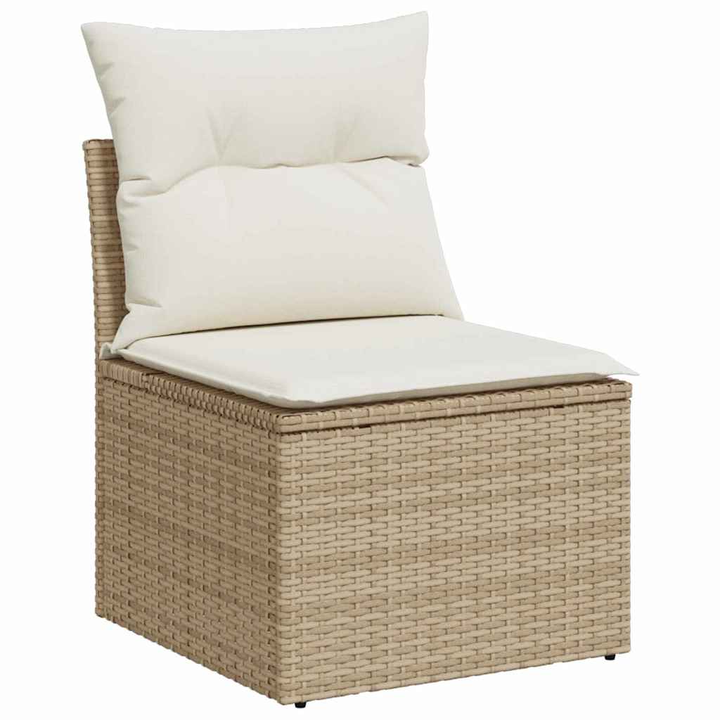 vidaXL Σετ Καναπέ Κήπου με αποθήκευση 6 pcs Μπεζ Πολυ ράταν
