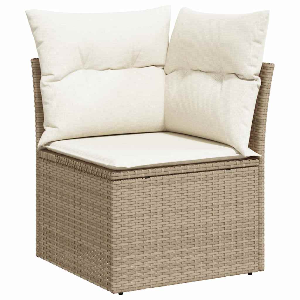 vidaXL Σετ Καναπέ Κήπου με αποθήκευση 6 pcs Μπεζ Πολυ ράταν