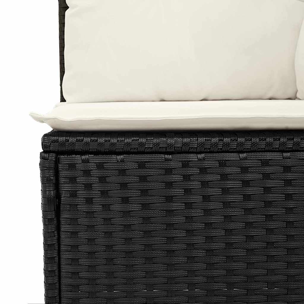 vidaXL Σετ Καναπέ Κήπου με αποθήκευση 8 pcs Μαύρο Πολυ ράταν