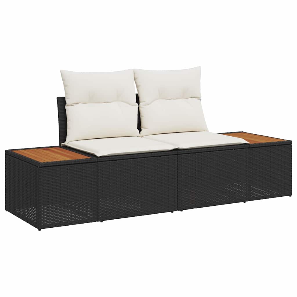 vidaXL Σετ Καναπέ Κήπου με αποθήκευση 8 pcs Μαύρο Πολυ ράταν