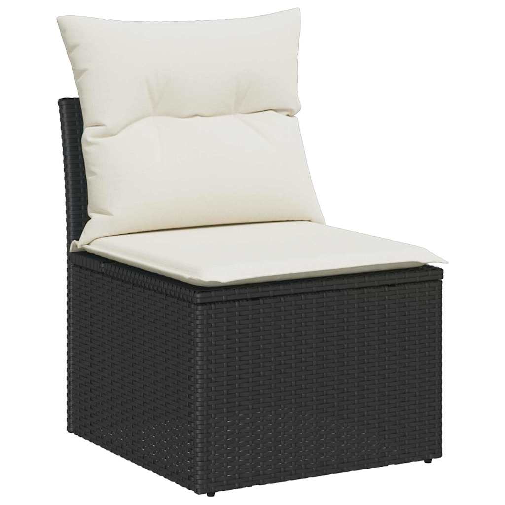 vidaXL Σετ Καναπέ Κήπου με αποθήκευση 8 pcs Μαύρο Πολυ ράταν