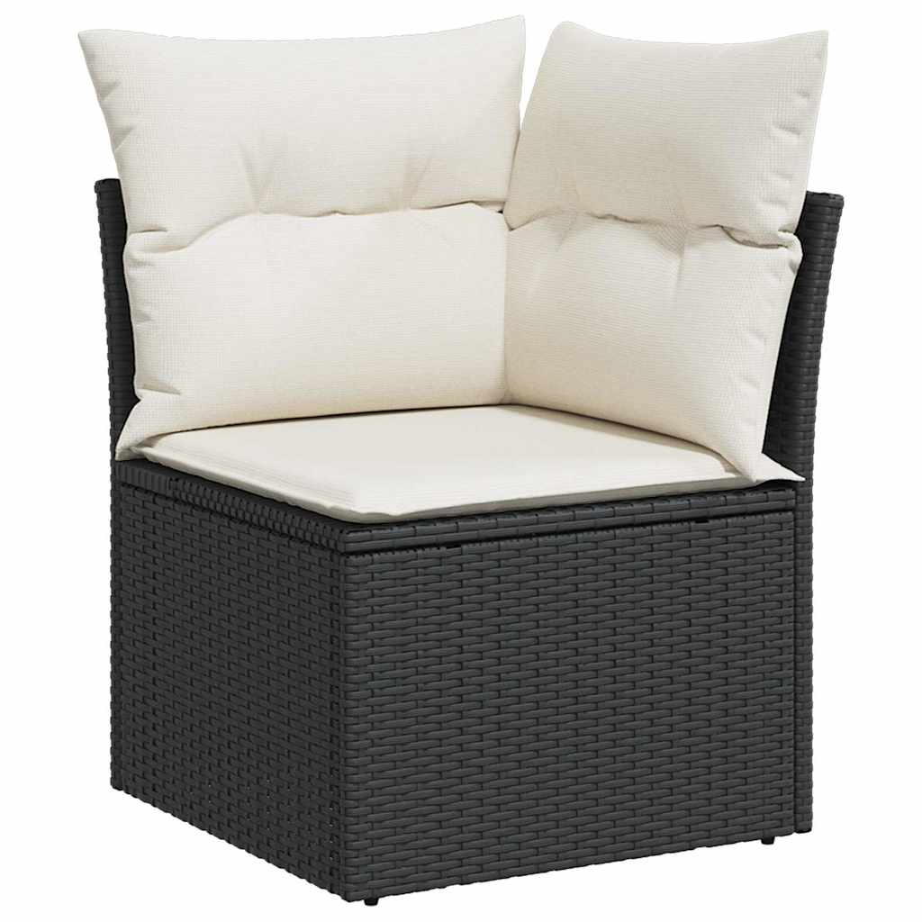 vidaXL Σετ Καναπέ Κήπου με αποθήκευση 8 pcs Μαύρο Πολυ ράταν