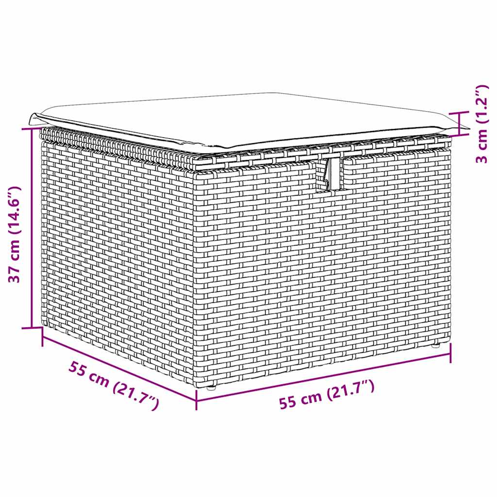 vidaXL Σετ Καναπέδων 8 Τεμαχίων με Μαξιλάρια Μπεζ Πολυ Ρατάν