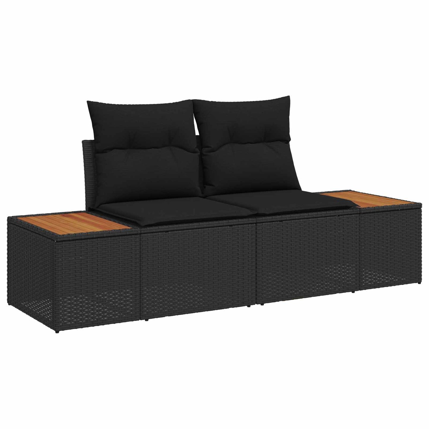 vidaXL Σετ Καναπέ Κήπου με μαξιλάρι 7 pcs Μαύρο Πολυ ράταν