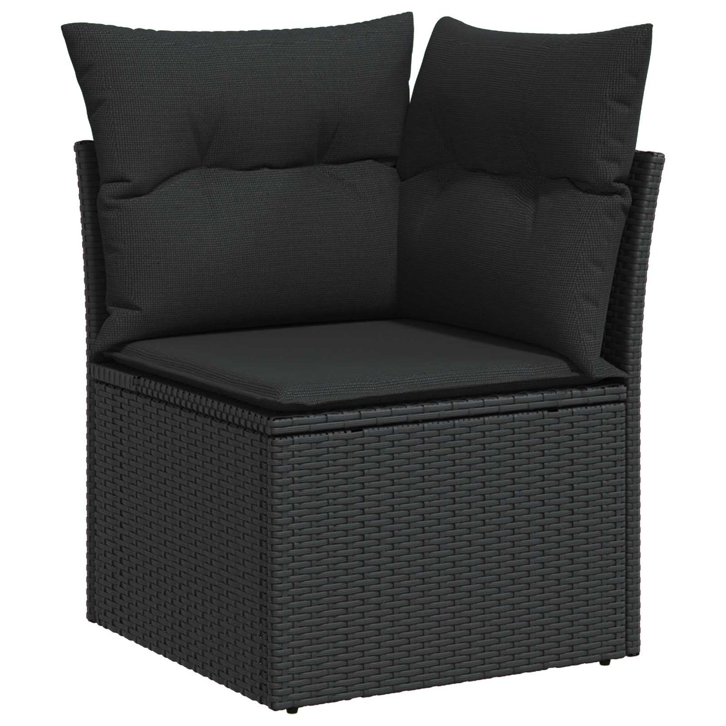 vidaXL Σετ Καναπέ Κήπου με μαξιλάρι 7 pcs Μαύρο Πολυ ράταν