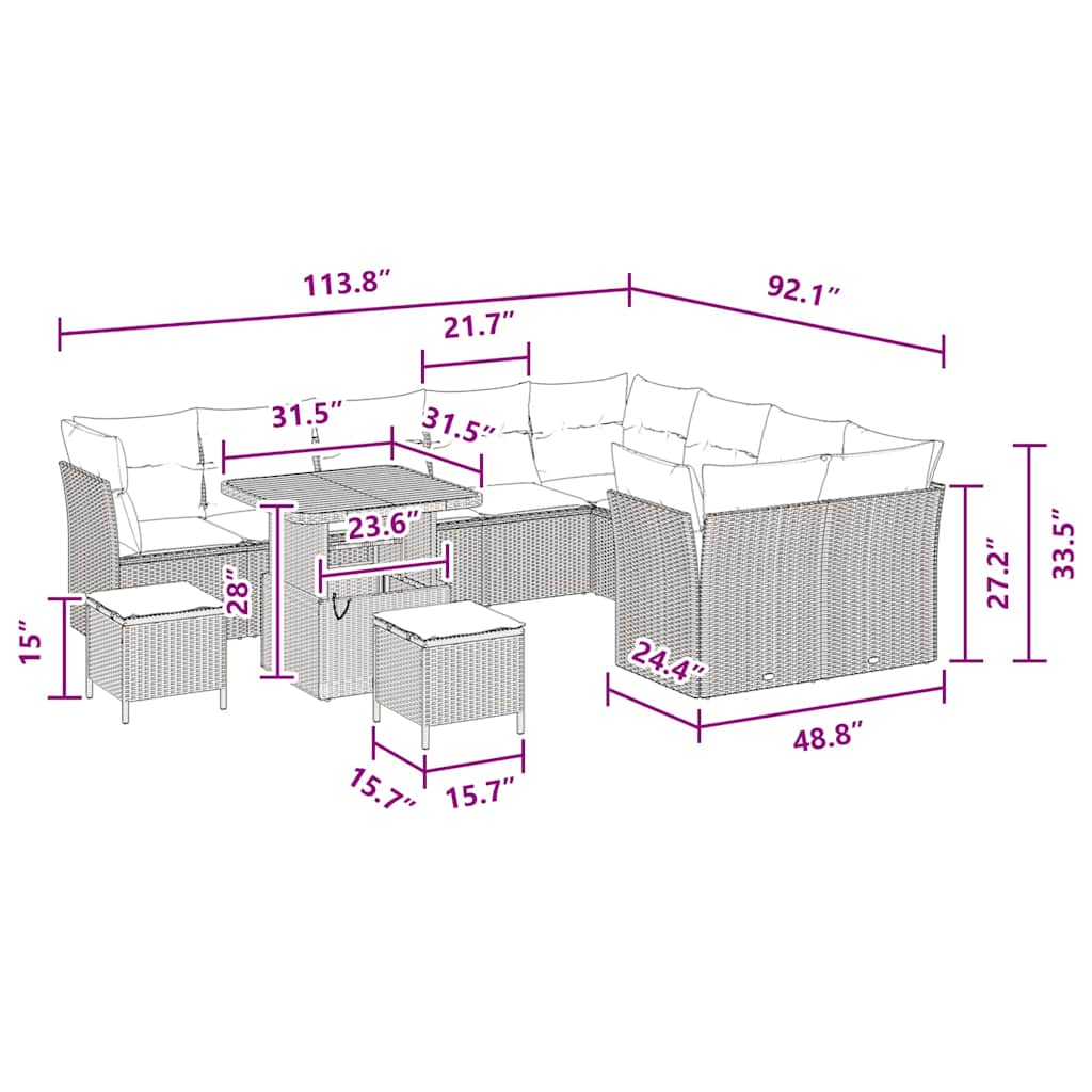 vidaXL Σετ Καθιστικού Κήπου 12 Τεμαχίων με Μαξιλάρια Μαύρο Πολυ Ρατάν Ακακία, vidaXL Σετ Καθιστικού Κήπου 3 Τεμαχίων με Μαξιλάρια Μαύρο Πολυ Ρατάν Ακακία