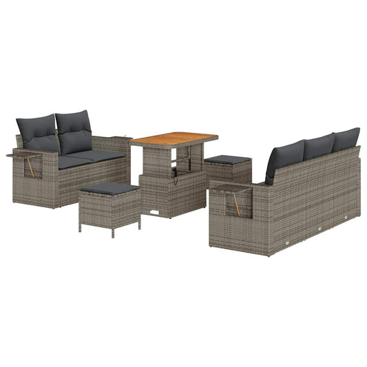 vidaXL Σετ Καναπέ Κήπου με μαξιλάρι 8 pcs Γκρι συνθετικό ρατάν