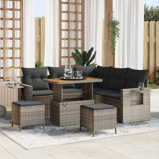 vidaXL Σετ Καναπέ Κήπου 8 pcs Γκρι συνθετικό ρατάν