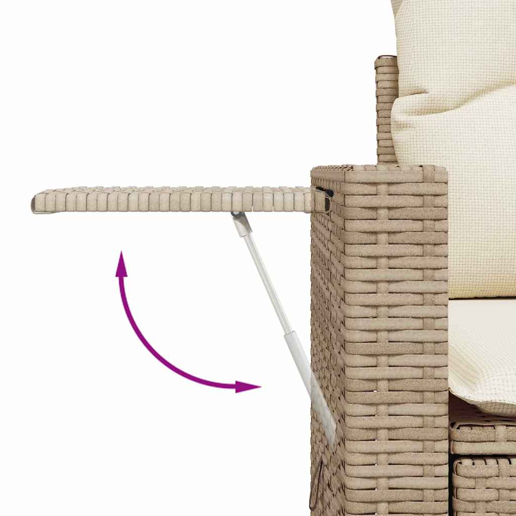 vidaXL 13 Piece Garden Sofa Set with Cushions Beige Poly Rattan Acacia