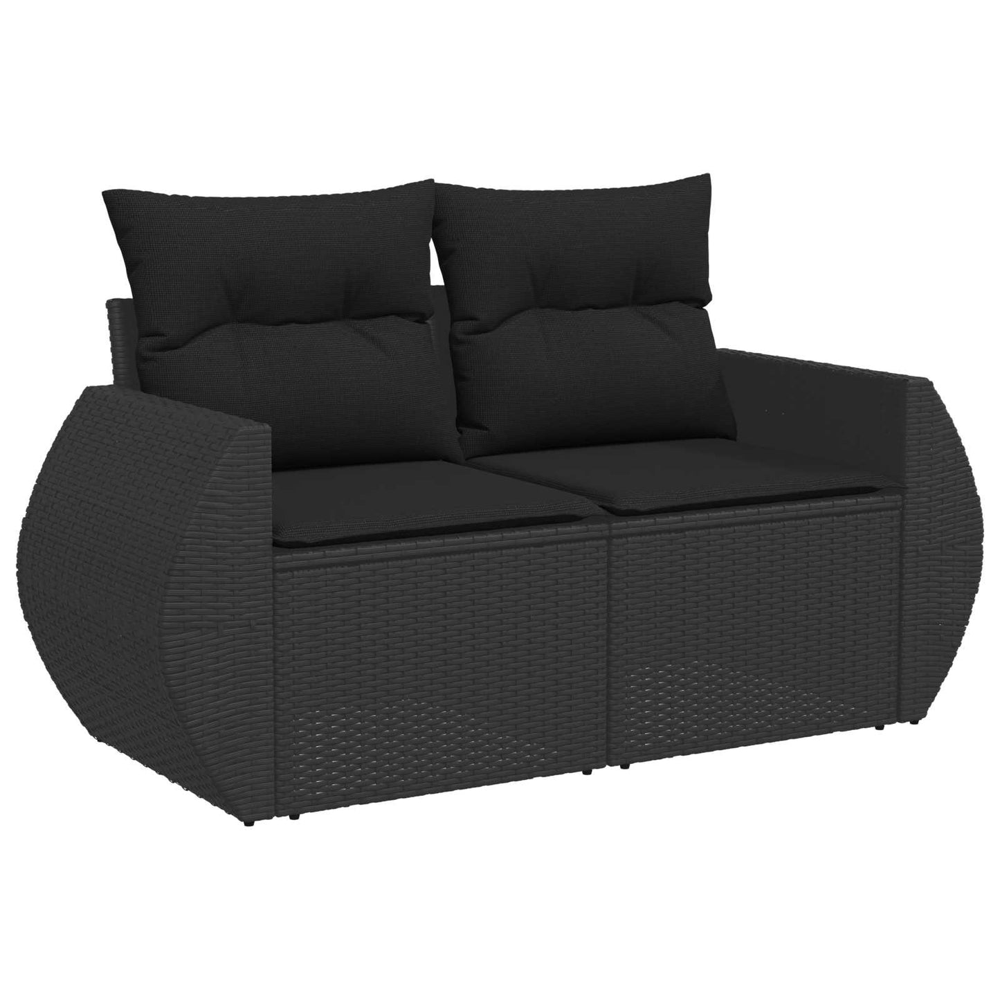 vidaXL Σετ Καναπέ Κήπου με μαξιλάρι 10 pcs Μαύρο συνθετικό ρατάν