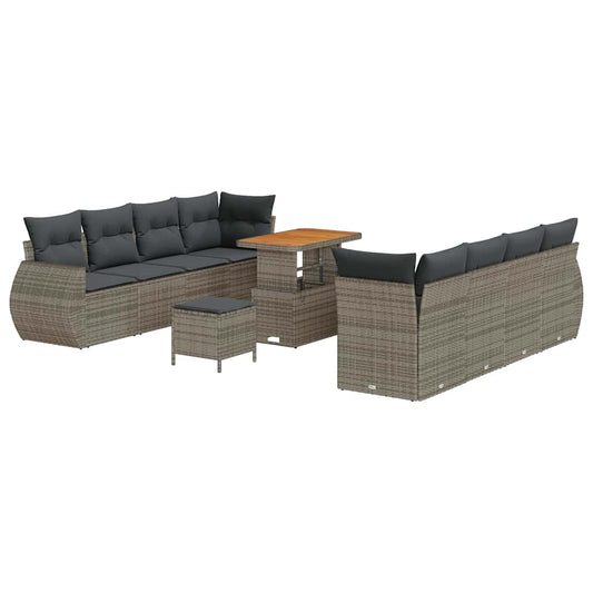 Set Κήπου vidaXL 11 κομματιών με Μαξιλάρια Γκρι