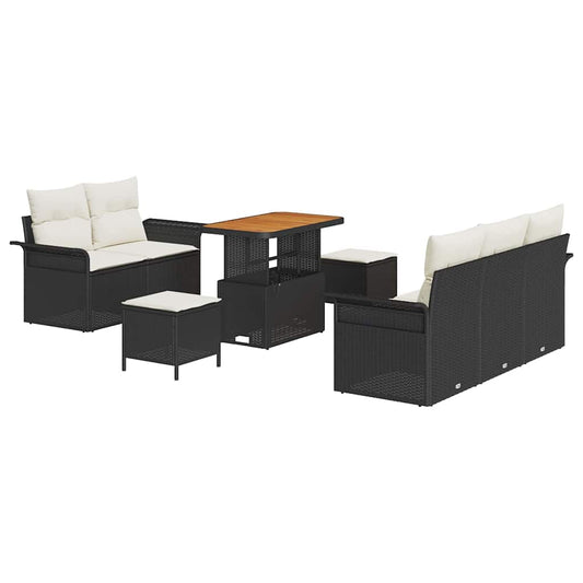 vidaXL 8 Τεμάχιο Σετ Καναπέδων Κήπου με Μαξιλάρια Μαύρο Πολυ Ρατάν Ακακία, vidaXL Καναπές 2 Θέσεων Κήπου με Μαξιλάρια Μαύρο Πολυ Ρατάν, vidaXL Σετ Φαγητού Κήπου 3 Τεμαχίων με Μαξιλάρια Μαύρο Πολυ Ρατάν Ακακία