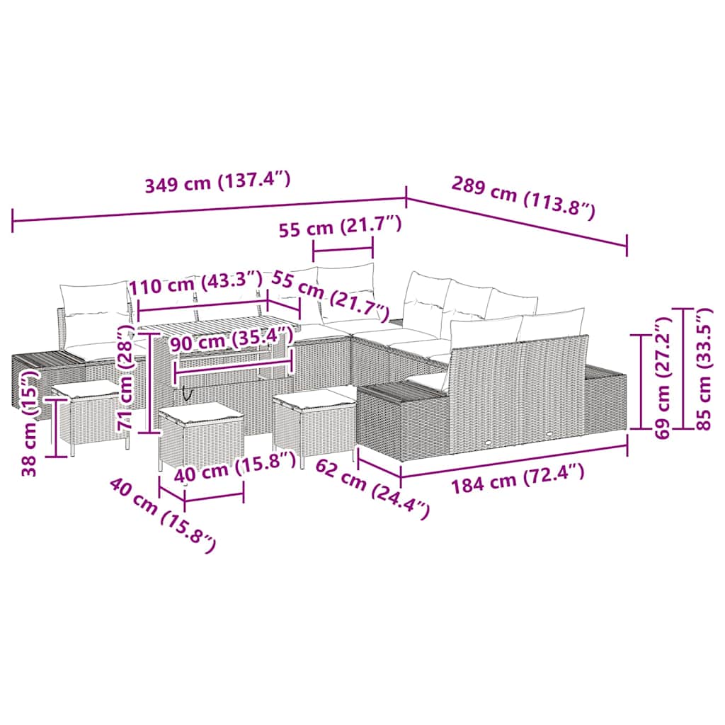 vidaXL Σετ Εξωτερικού Καναπέ με 14 κομμάτια και Μαξιλάρια Μαύρο Πολυ Ράταν, vidaXL Διθέσιος Καναπές Κήπου με Μαξιλάρια Μαύρο Πολυ Ράταν, vidaXL Σετ 4 τεμαχίων για το Εξωτερικό με Μαξιλάρια Μαύρο Πολυ Ράταν