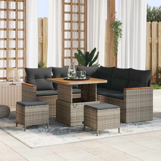 vidaXL Σετ Καναπέ Κήπου 8 pcs Γκρι συνθετικό ρατάν