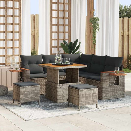 vidaXL Σετ Καναπέ Κήπου 8 pcs Γκρι συνθετικό ρατάν
