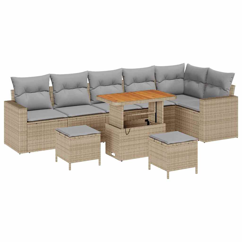 vidaXL Σετ Καναπέ Κήπου 11 pcs Μπέζ και Ανοιχτό Γκρι συνθετικό ρατάν