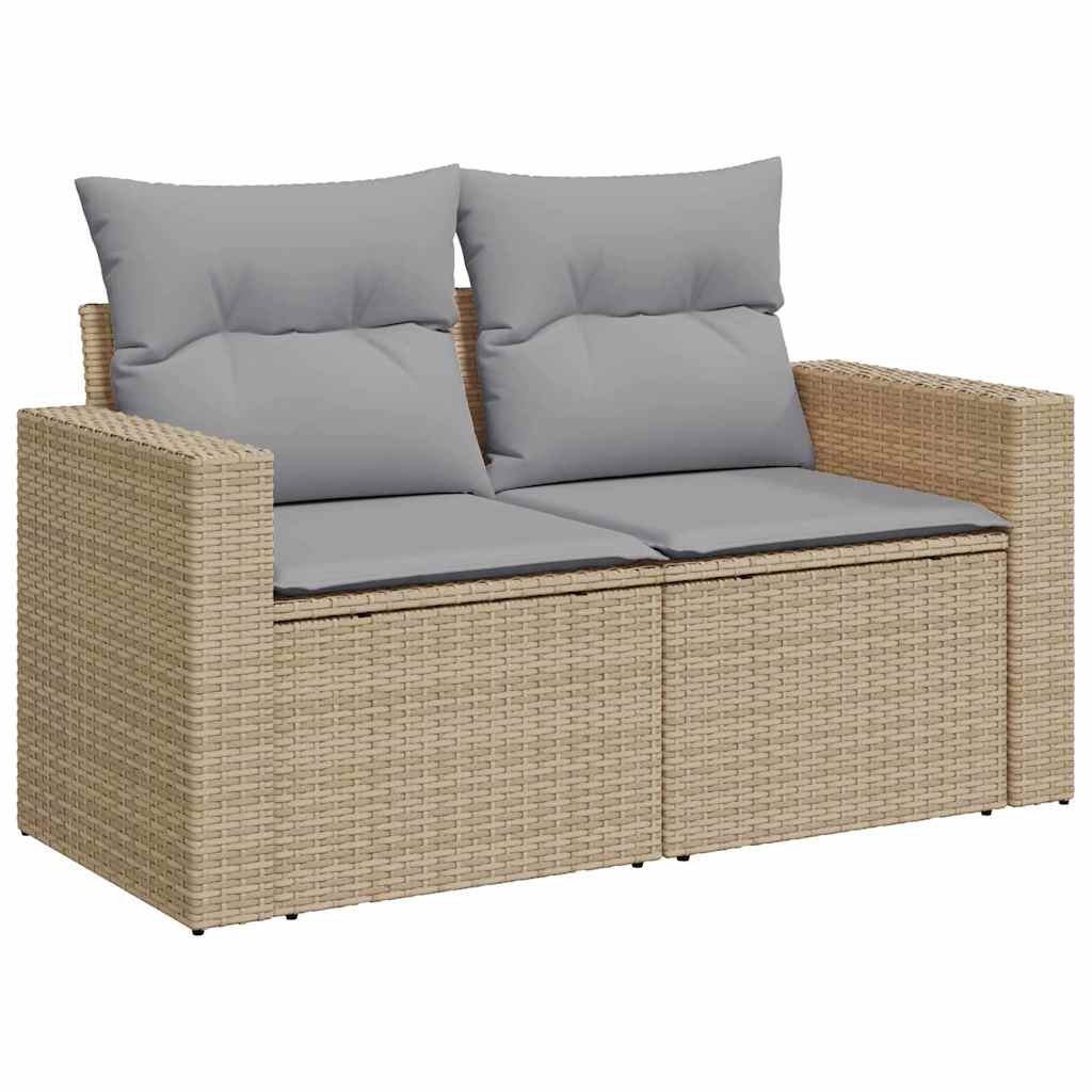 vidaXL Σετ Καναπέ Κήπου 11 pcs Μπέζ και Ανοιχτό Γκρι συνθετικό ρατάν