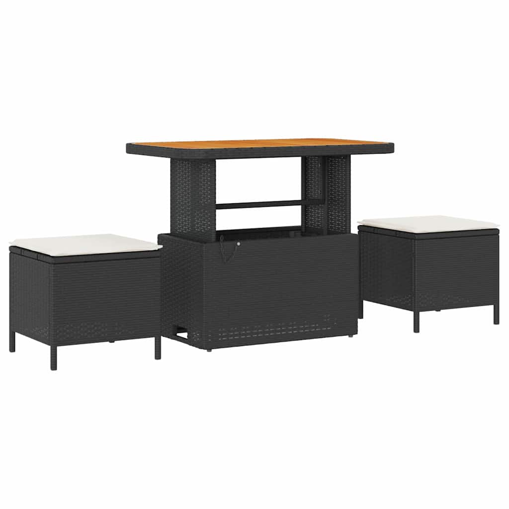 vidaXL Σετ Καναπέ Κήπου 8 pcs Μαύρο και κρεμ 90 x 55 x 71 cm