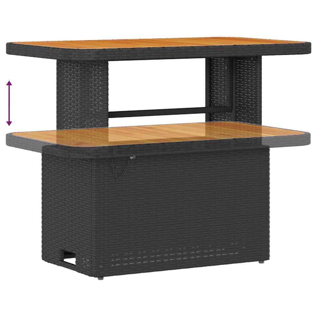 vidaXL Σετ Καναπέ Κήπου με μαξιλάρι 9 pcs Μαύρο 90 x 55 x 71 cm
