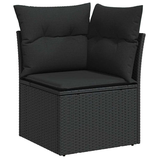 vidaXL Σετ Καναπέ Κήπου με μαξιλάρι 9 pcs Μαύρο Πολυ ράταν