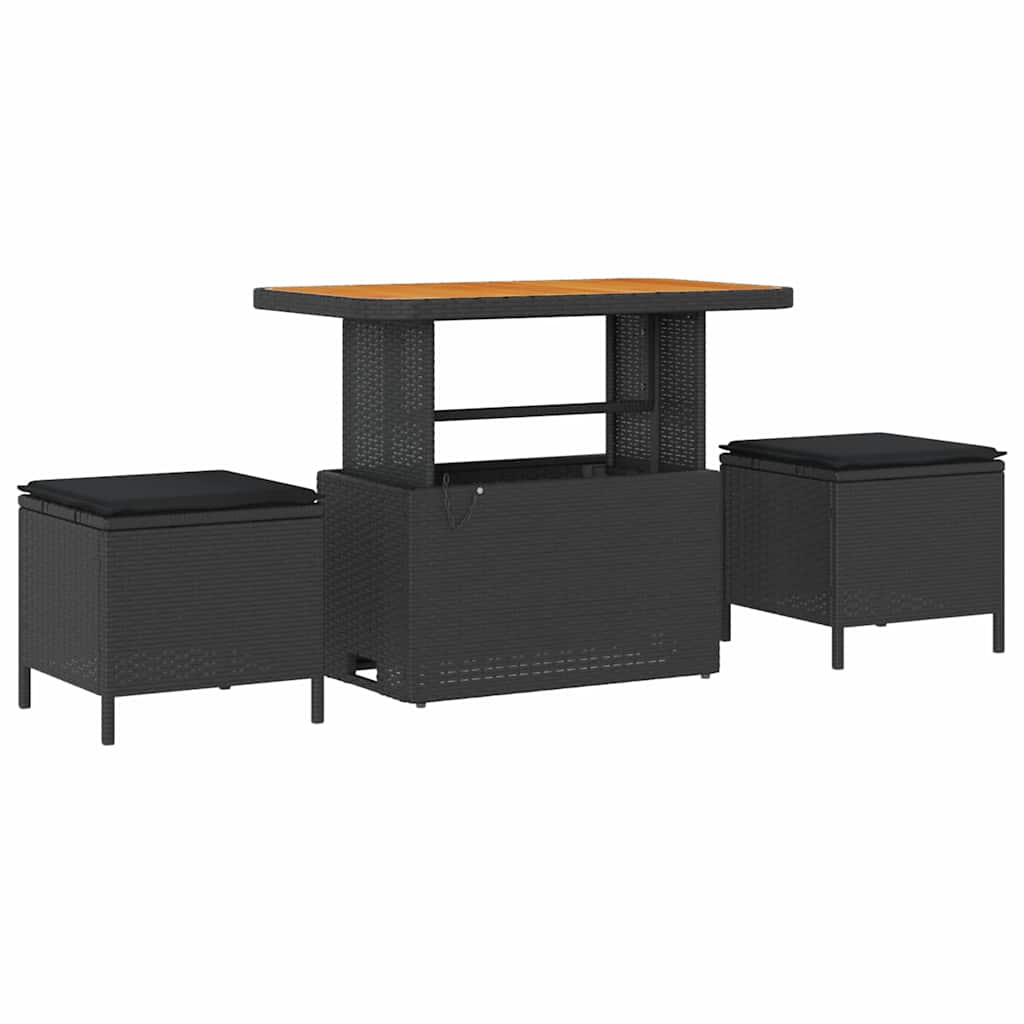 vidaXL Σετ Καναπέ Κήπου με μαξιλάρι 11 pcs Μαύρο Πολυ ράταν