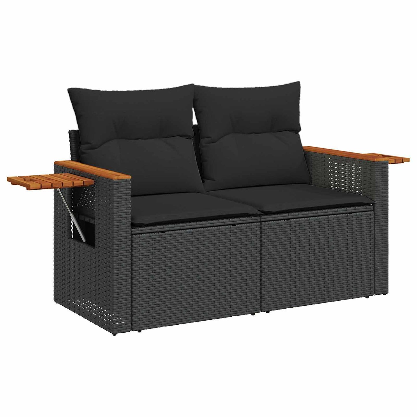 vidaXL Σετ Καναπέ Κήπου με μαξιλάρι 12 pcs Μαύρο Πολυ ράταν