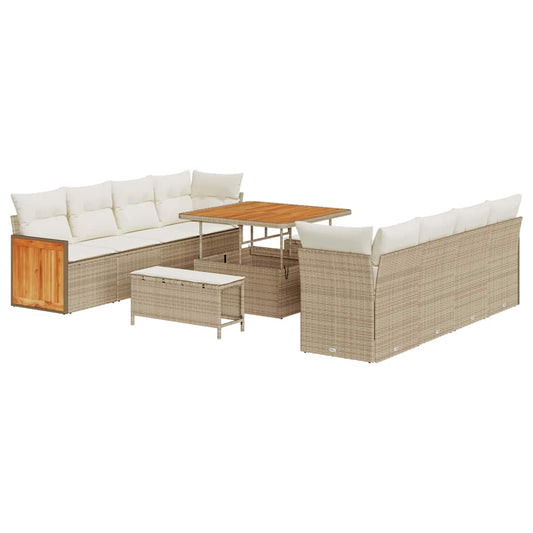 vidaXL Σετ Καναπέ Κήπου 11 pcs Μπεζ και Κρέμα 100 x 100 x 71 cm