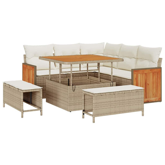 vidaXL Σετ Καναπέ Κήπου 8 pcs Μπεζ και Κρέμα 100 x 100 x 71 cm