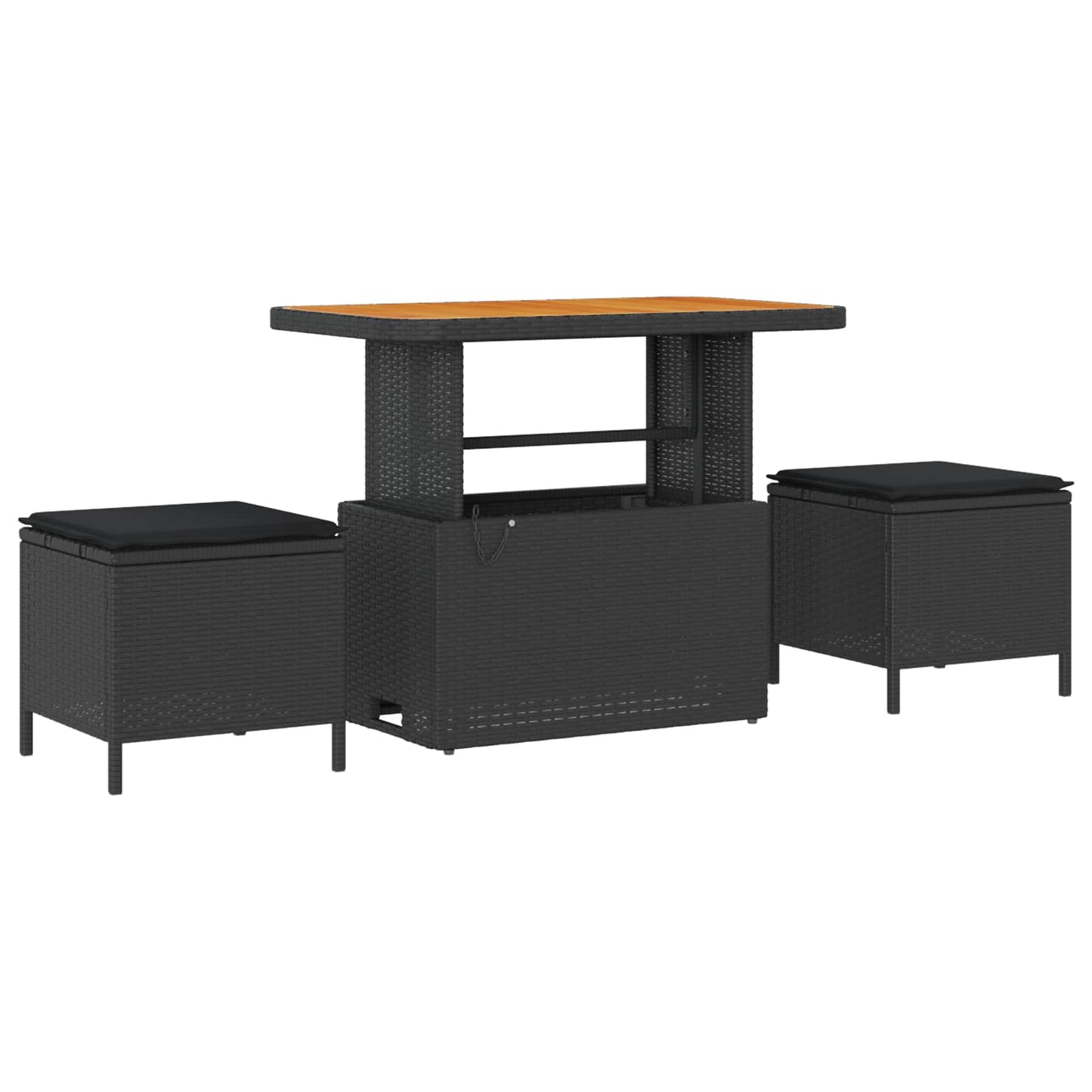 vidaXL Σετ Καναπέ Κήπου με μαξιλάρι 11 pcs Μαύρο συνθετικό ρατάν