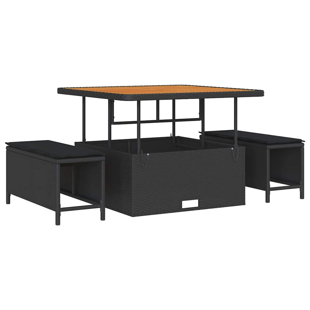 vidaXL Σετ Καναπέ Κήπου 12 pcs Μαύρο 100 x 100 x 71 cm συνθετικό ρατάν