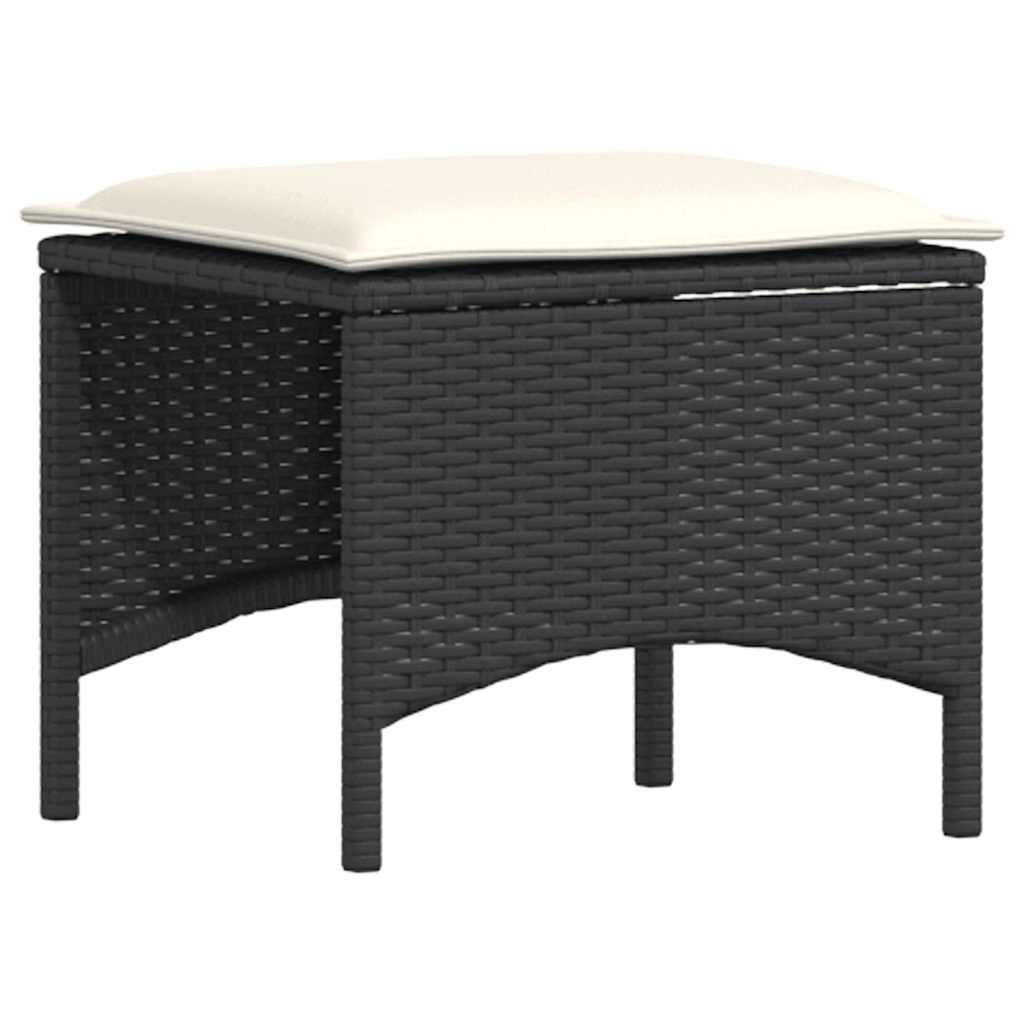 vidaXL Σετ 4 τεμαχίων Καναπέδες κήπου με μαξιλάρια σε σχήμα L μαύρο