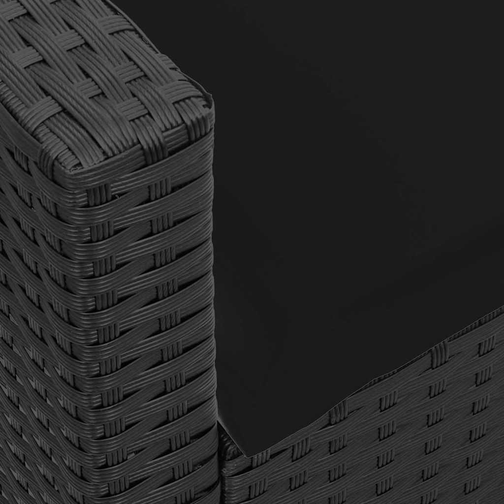 vidaXL Σετ 4 τεμαχίων Καναπέδες κήπου με μαξιλάρια σε σχήμα L μαύρο