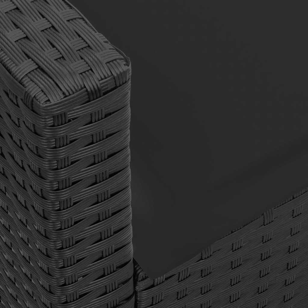 vidaXL Καναπές Κήπου Μαύρος από Συνθετικό Ρατάν με Μαξιλάρια