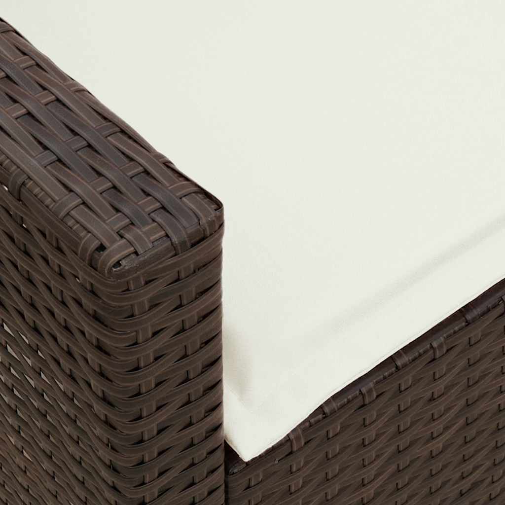 vidaXL Καναπές κήπου με Μαξιλάρια Καφέ από Συνθετικό Ρατάν