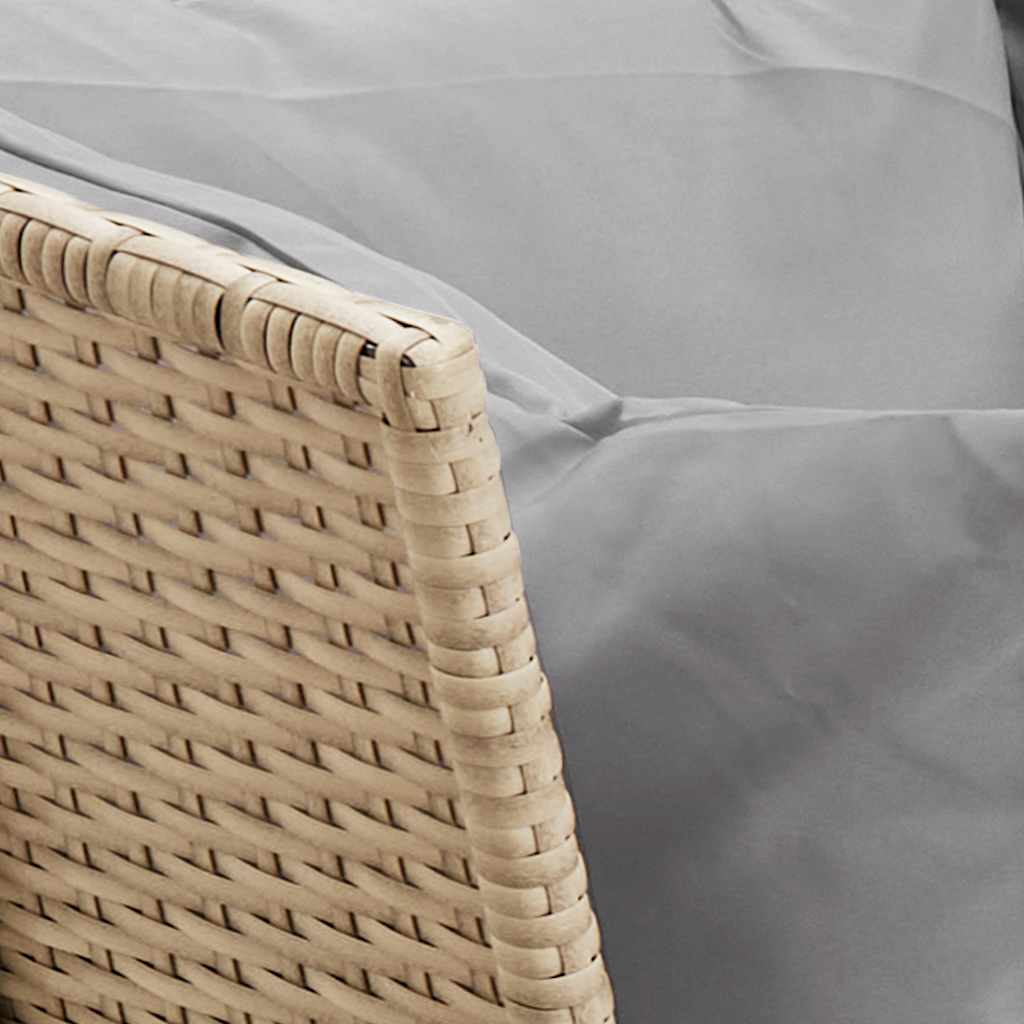 vidaXL Καναπές κήπου με Μαξιλάρια Μπεζ από Συνθετικό Ρατάν