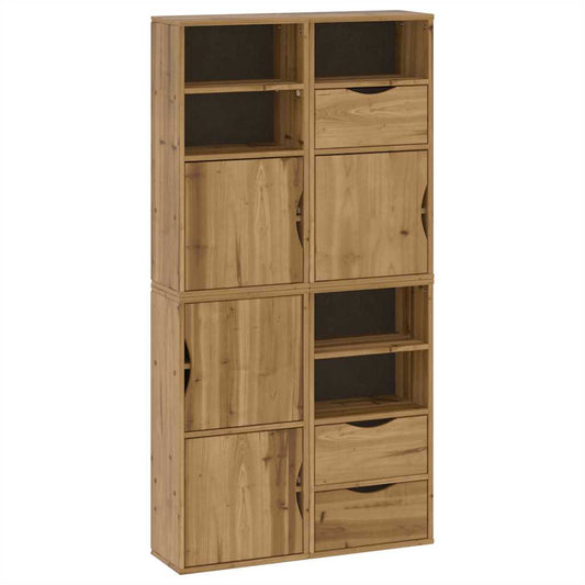 vidaXL Πλαϊνά ντουλάπια 4 τεμ. ODDA 40x24x79 εκ. από Μασίφ Ξύλο Πεύκου