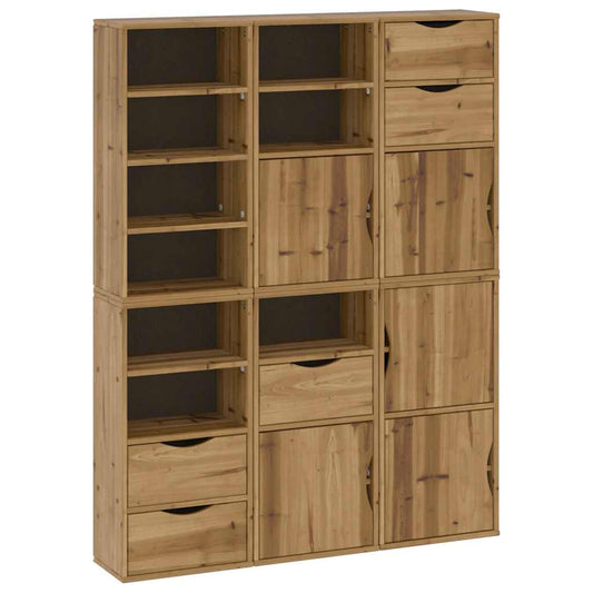 vidaXL Πλαϊνά ντουλάπια 6 τεμ. ODDA 40x24x79 εκ. από Μασίφ Ξύλο Πεύκου